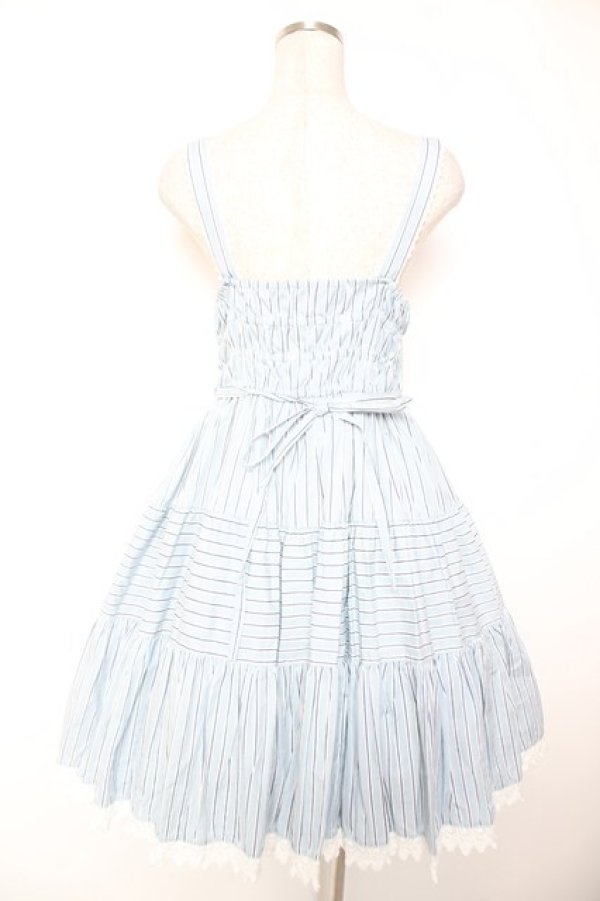 画像2: ALICE and the PIRATES / ドビーストライプティアードジャンパースカート  サックス Y-25-12-28-010-PA-OP-SZ-ZY (2)