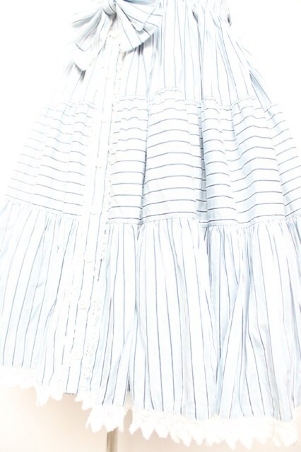 画像4: ALICE and the PIRATES / ドビーストライプティアードジャンパースカート  サックス Y-25-12-28-010-PA-OP-SZ-ZY (4)