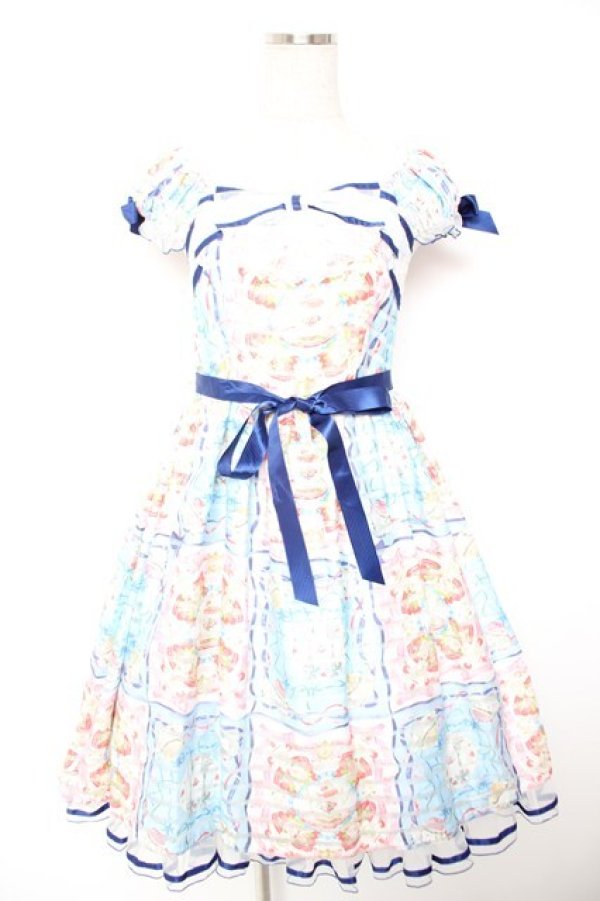 画像1: BABY, THE STARS SHINE BRIGHT / Ruban le Lien a la modeミニ袖ジャンパースカート  ピンクｘサックス Y-25-12-28-011-BA-OP-AS-ZY (1)