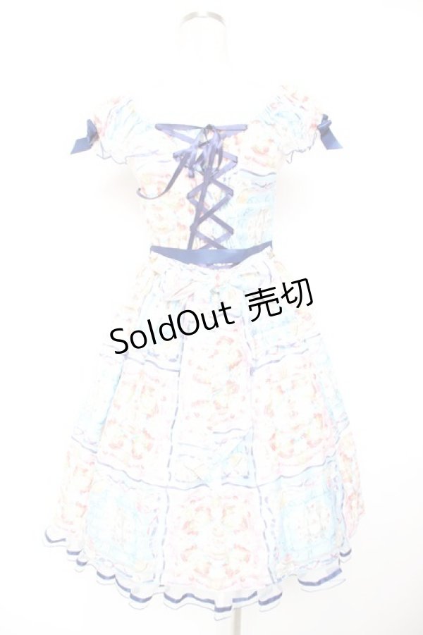 画像2: BABY, THE STARS SHINE BRIGHT / Ruban le Lien a la modeミニ袖ジャンパースカート  ピンクｘサックス Y-25-12-28-011-BA-OP-AS-ZI (2)