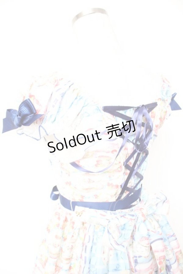 画像4: BABY, THE STARS SHINE BRIGHT / Ruban le Lien a la modeミニ袖ジャンパースカート  ピンクｘサックス Y-25-12-28-011-BA-OP-AS-ZI (4)