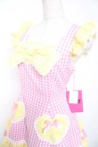 画像3: Angelic Pretty / ギンガムシャーベットジャンパースカート  ピンク×イエロー Y-25-12-28-002-AP-OP-SZ-ZY (3)