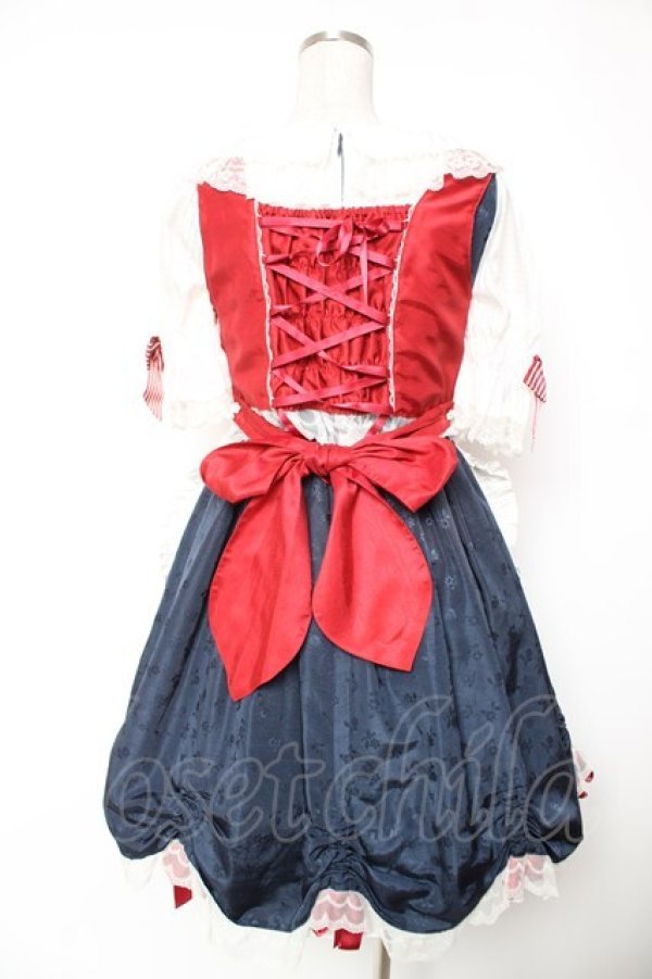 画像2: BABY, THE STARS SHINE BRIGHT / りんちゃんのグレーテルワンピースセット  白ｘ赤ｘ紺 Y-25-12-28-013-BA-OP-HD-ZY (2)