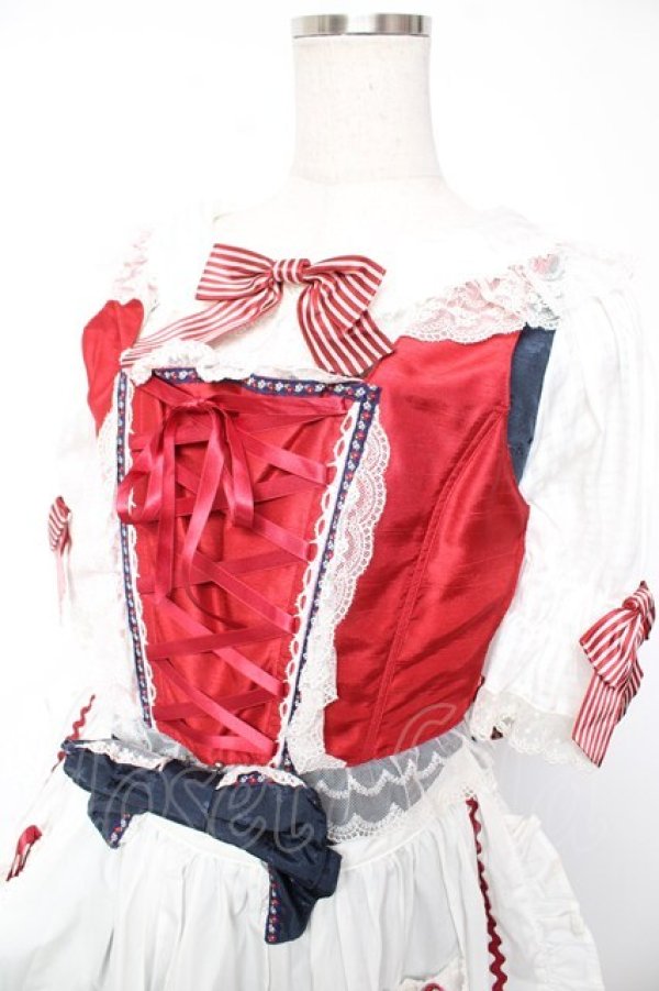 画像3: BABY, THE STARS SHINE BRIGHT / りんちゃんのグレーテルワンピースセット  白ｘ赤ｘ紺 Y-25-12-28-013-BA-OP-HD-ZY (3)