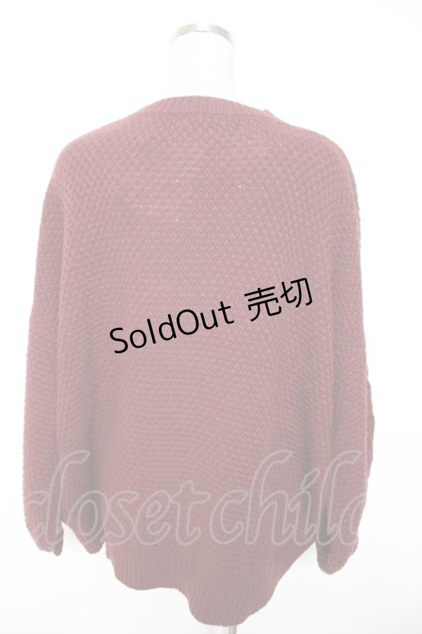 画像2: axes femme / かぎ編みニットトップス M ワイン Y-26-01-01-039-AX-TO-SZ-ZI (2)