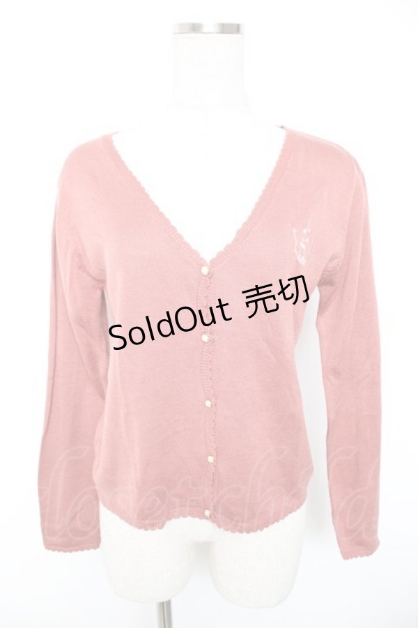画像1: axes femme / 塔刺繍カーディガン M アワピンク Y-26-01-01-040-AX-TO-SZ-ZI (1)