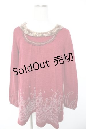 画像: axes femme / 裾プリントチュニック M ワイン Y-26-01-01-045-AX-OP-SZ-ZY