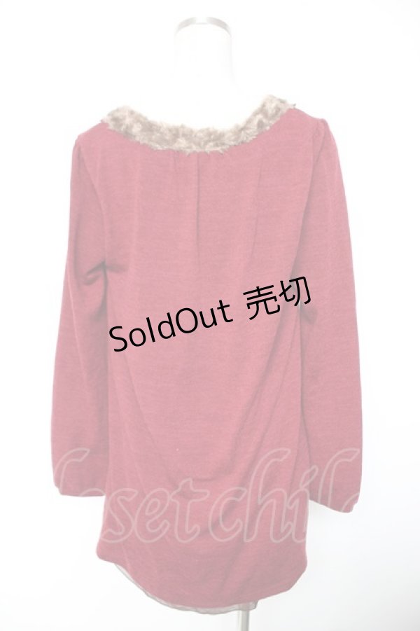 画像2: axes femme / 裾プリントチュニック M ワイン Y-26-01-01-045-AX-OP-SZ-ZY (2)