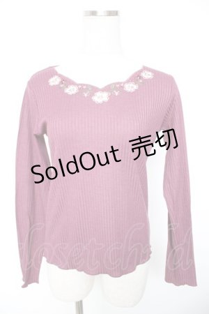 画像: axes femme / お花カットワークプルオーバー  ピンク Y-26-01-01-046-AX-TO-SZ-ZI