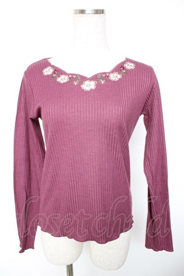 画像1: axes femme / お花カットワークプルオーバー  ピンク Y-26-01-01-046-AX-TO-SZ-ZY (1)