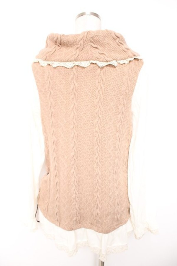 画像2: axes femme / サイド編み上げニットトップス M モカ Y-26-01-01-053-AX-TO-SZ-ZY (2)