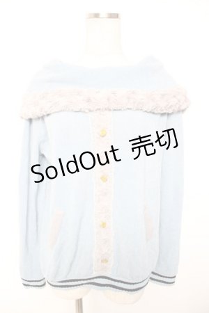 画像: axes femme / カーデ風ショールデザインプルオーバー M サックス Y-26-01-01-057-AX-TO-SZ-ZI