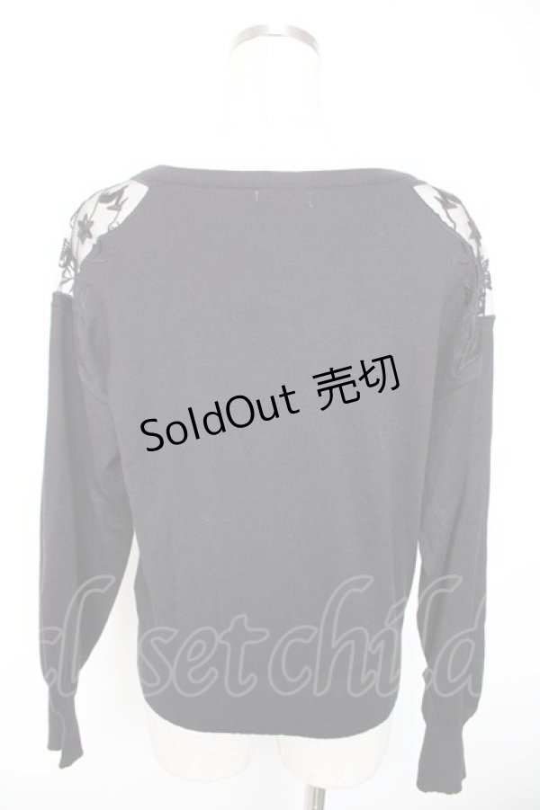 画像2: axes femme / ショルダーフラワーニット M 黒 Y-26-01-01-060-AX-TO-SZ-ZI (2)