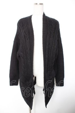 画像: axes femme / ポケットリボンニットカーディガン M 黒 Y-26-01-01-062-AX-TO-SZ-ZY