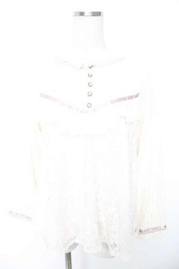 画像1: axes femme / 花柄総レースブラウス  生成り Y-26-01-01-064-AX-TO-SZ-ZY (1)