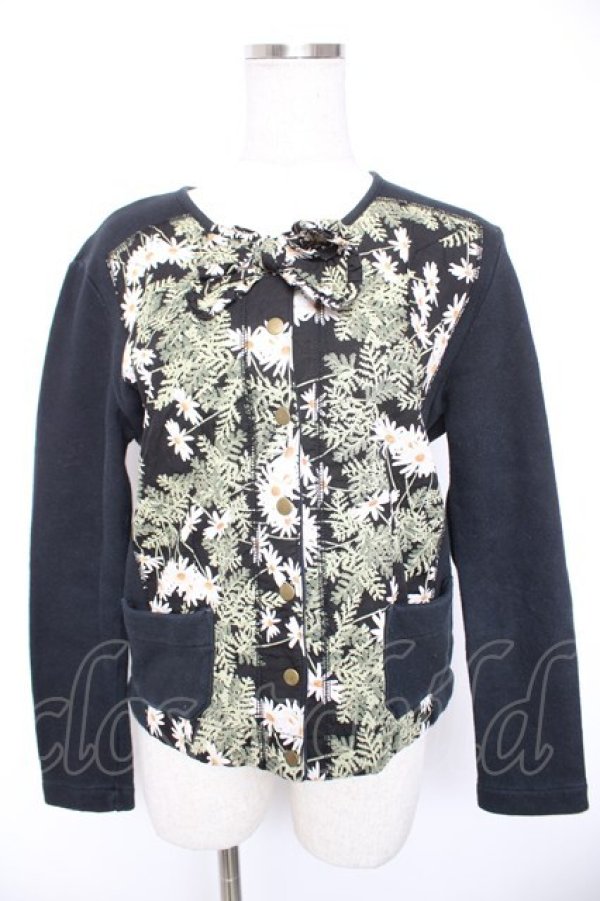 画像1: PINK HOUSE / ひな菊カーディガン  黒 Y-26-01-01-071-LO-TO-SZ-ZY (1)