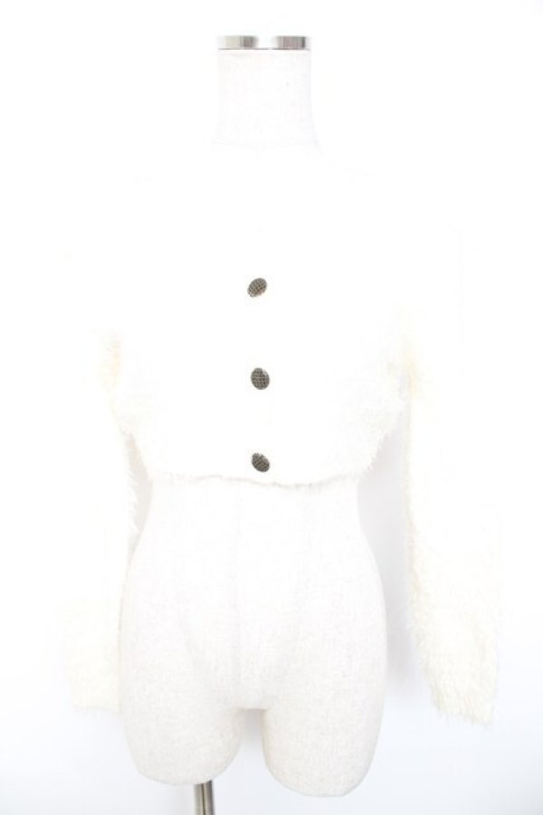 画像1: Swankiss / シャギーニットカーディガン F オフ白 Y-26-01-01-074-CA-TO-SZ-ZY (1)