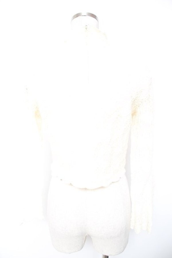 画像2: Swankiss / パールモチーフ付き総レーストップス F 生成り Y-26-01-01-075-CA-TO-SZ-ZY (2)