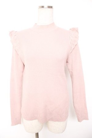 画像: Secret Honey / ハイネックフリルリブニット 2 ピンク Y-26-01-01-077-CA-TO-SZ-ZY