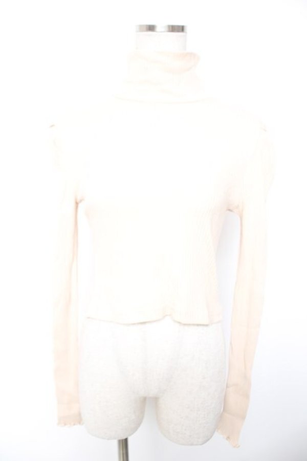 画像1: Swankiss / ハイネックリブニットソー F ベージュ Y-26-01-01-079-CA-TO-SZ-ZY (1)