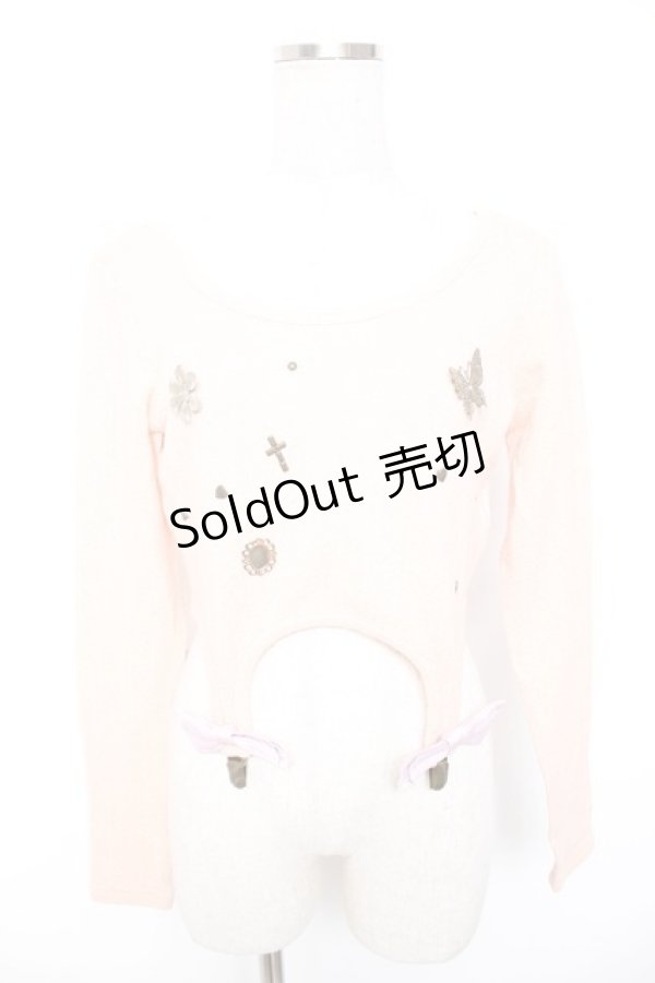 画像1: Swankiss / ガーター付きニットトップス F ピンク Y-26-01-01-081-CA-TO-SZ-ZY (1)