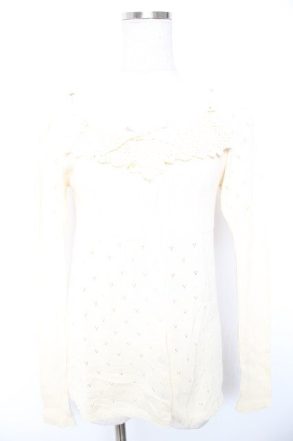 画像1: Emily Temple cute / ニット切替カーディガン M アイボリー Y-26-01-01-083-ET-TO-SZ-ZY (1)