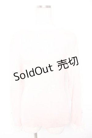 画像: axes femme / 連ボタン袖レースニットプルオーバー  ピンク Y-26-01-01-087-AX-TO-SZ-ZI