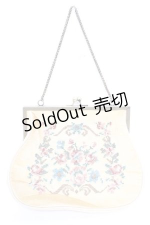 画像: an another angelus / 刺繍がま口バック  ベージュ Y-26-01-01-012-CA-BG-SZ-ZY