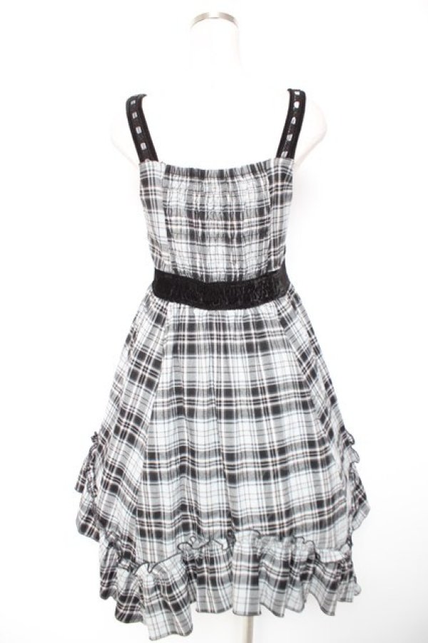 画像2: axes femme / チェック柄ワンピース M グレー Y-26-01-01-094-AX-OP-SZ-ZY (2)