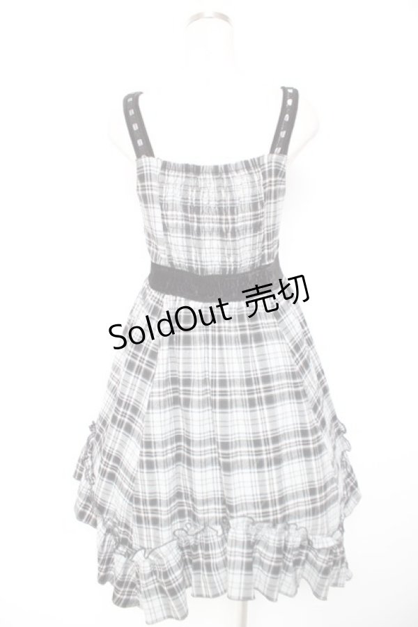 画像2: axes femme / チェック柄ワンピース M グレー Y-26-01-01-094-AX-OP-SZ-ZY (2)