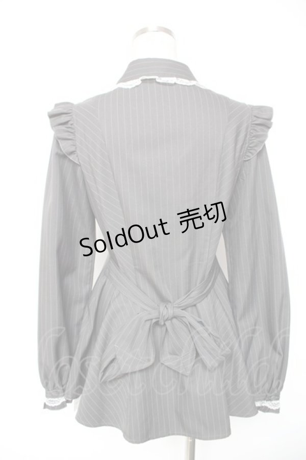 画像2: Secret Honey / レースヨークラッフルタイ長袖セットアップ 2 グレー Y-26-01-01-097-CA-OP-SZ-ZI (2)