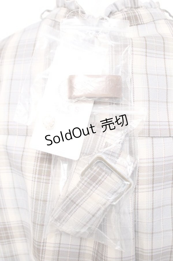 画像3: axes femme / プリーツ切替チェック柄ワンピース  生成り Y-26-01-01-099-AX-OP-SZ-ZS (3)