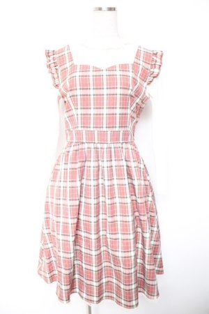 画像: axes femme POETIQUE / チェック×カットソー切替ワンピース M ピンク Y-26-01-01-100-AX-OP-SZ-ZY