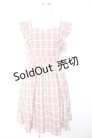 画像: axes femme POETIQUE / チェック×カットソー切替ワンピース M ピンク Y-26-01-01-100-AX-OP-SZ-ZS