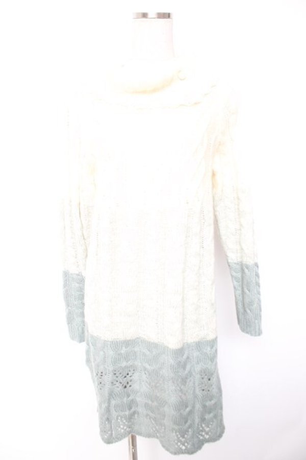 画像1: axes femme / グラデーションニットワンピース  グリーン Y-26-01-01-105-AX-OP-SZ-ZY (1)