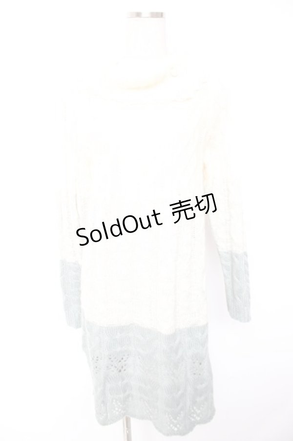 画像1: axes femme / グラデーションニットワンピース  グリーン Y-26-01-01-105-AX-OP-SZ-ZS (1)