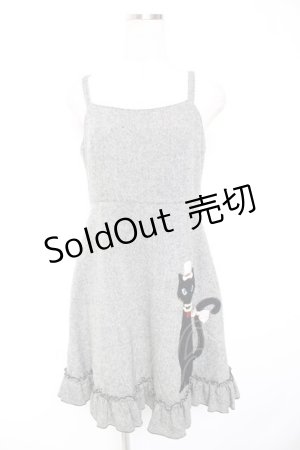 画像: Leur Getter / シルクハットCATワンピース グレー  Y-26-01-01-110-LU-OP-SZ-ZY