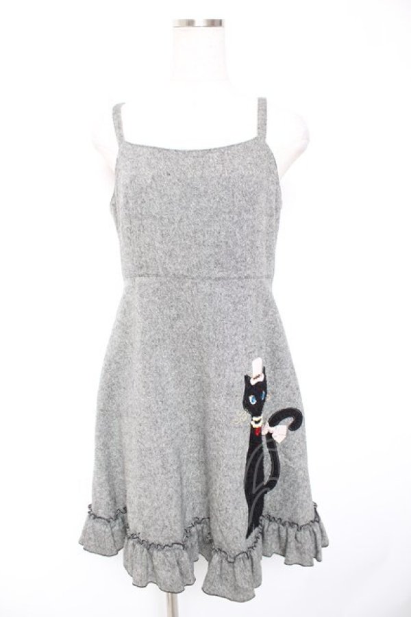画像1: Leur Getter / シルクハットCATワンピース グレー  Y-26-01-01-110-LU-OP-SZ-ZY (1)