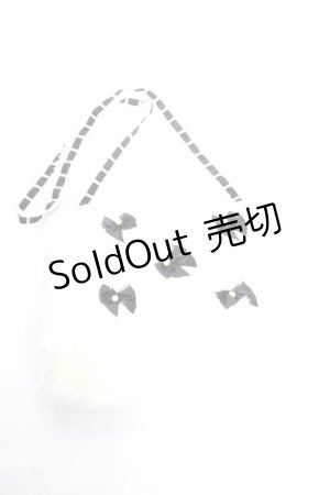 画像: BABY, THE STARS SHINE BRIGHT / パールリボンリボンマフ  白×黒 Y-26-01-01-013-BA-ZA-SZ-ZY