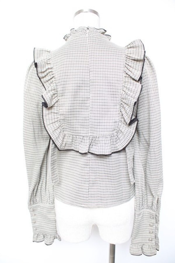 画像2: Bubbles / ヨークフリルブラウス F ベージュ Y-26-01-01-112-CA-BL-SZ-ZY (2)