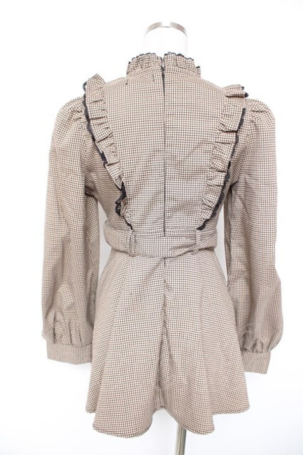 画像2: Bubbles / タイニーボタンフリルセットアップ F ブラウン Y-26-01-01-114-CA-OP-SZ-ZY (2)