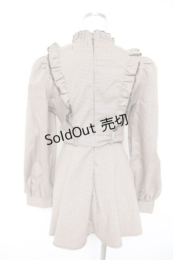 画像2: Bubbles / タイニーボタンフリルセットアップ F ブラウン Y-26-01-01-114-CA-OP-SZ-ZS (2)