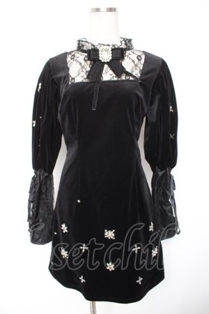 画像: Swankiss / TS velour bijou puff O/P F ブラック Y-26-01-01-116-CA-OP-SZ-ZY