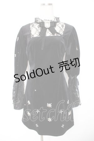 画像: Swankiss / TS velour bijou puff O/P F ブラック Y-26-01-01-116-CA-OP-SZ-ZY