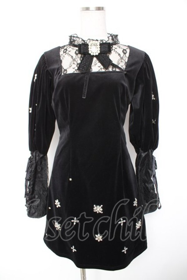 画像1: Swankiss / TS velour bijou puff O/P F ブラック Y-26-01-01-116-CA-OP-SZ-ZY (1)