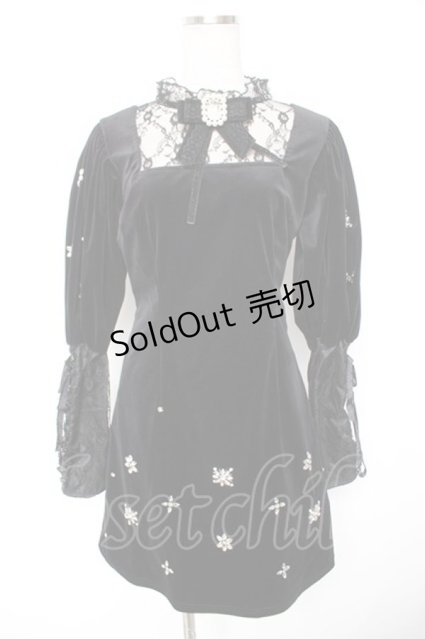 画像1: Swankiss / TS velour bijou puff O/P F ブラック Y-26-01-01-116-CA-OP-SZ-ZY (1)