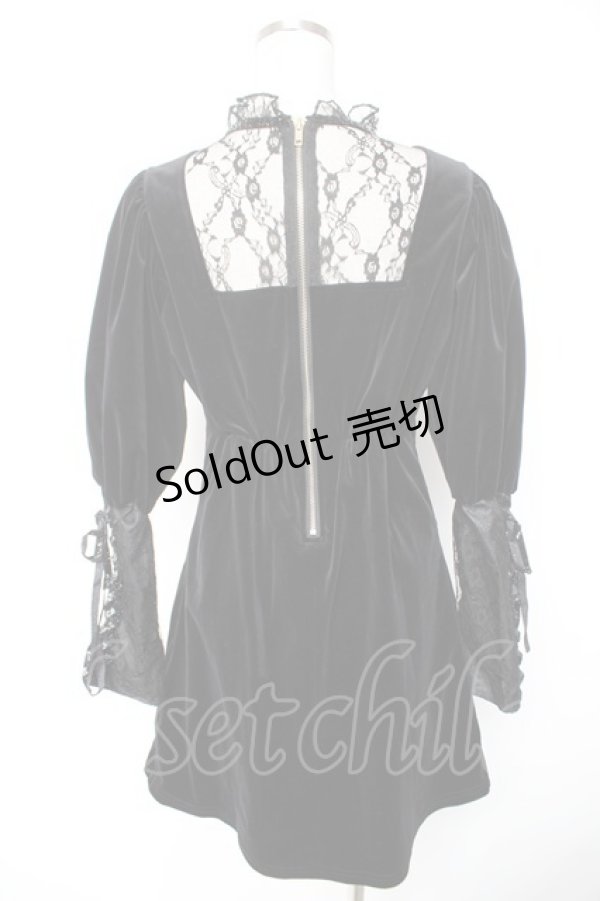 画像2: Swankiss / TS velour bijou puff O/P F ブラック Y-26-01-01-116-CA-OP-SZ-ZY (2)