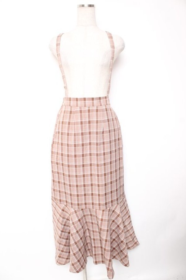 画像1: axes femme POETIQUE / サス付きマーメイドスカート  茶 Y-26-01-01-134-AX-SK-SZ-ZY (1)