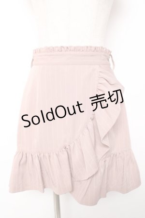 画像: Secret Honey / フロントフリルピンストライプスカート 2 ピンク Y-26-01-01-135-CA-SK-SZ-ZY