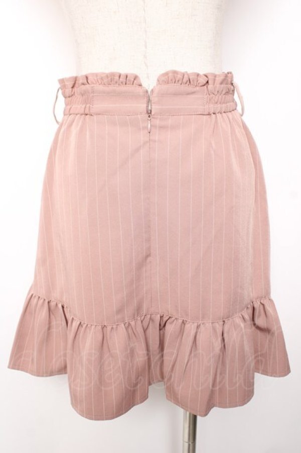 画像2: Secret Honey / フロントフリルピンストライプスカート 2 ピンク Y-26-01-01-135-CA-SK-SZ-ZY (2)
